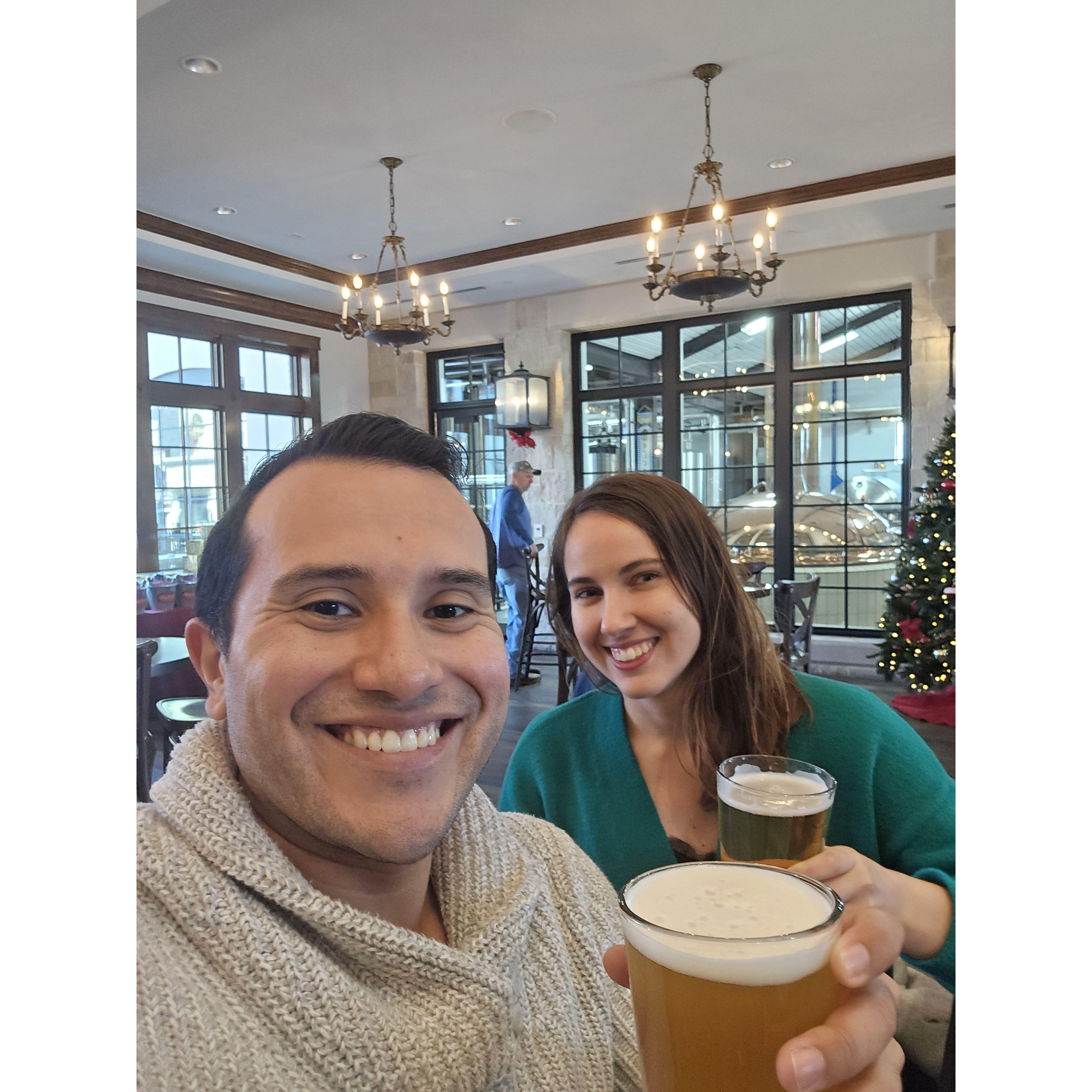 Katherine finally found a beer she liked at Altstadt Brewery in Fredricksburg, TX