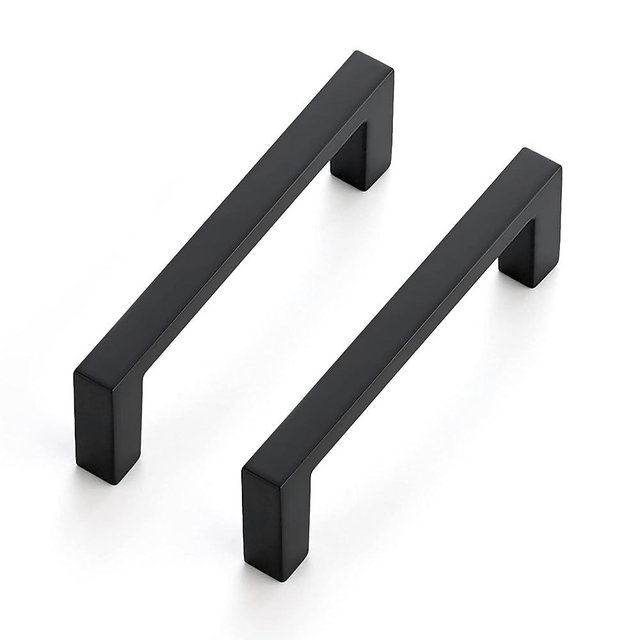 Ravinte 30 Pack Matte Black Cabinet Pulls, 3 Inch (76mm) Hole Center Slim Kitchen Handles, Square Drawer Pulls for Cabinets & Cupboards, Hardware