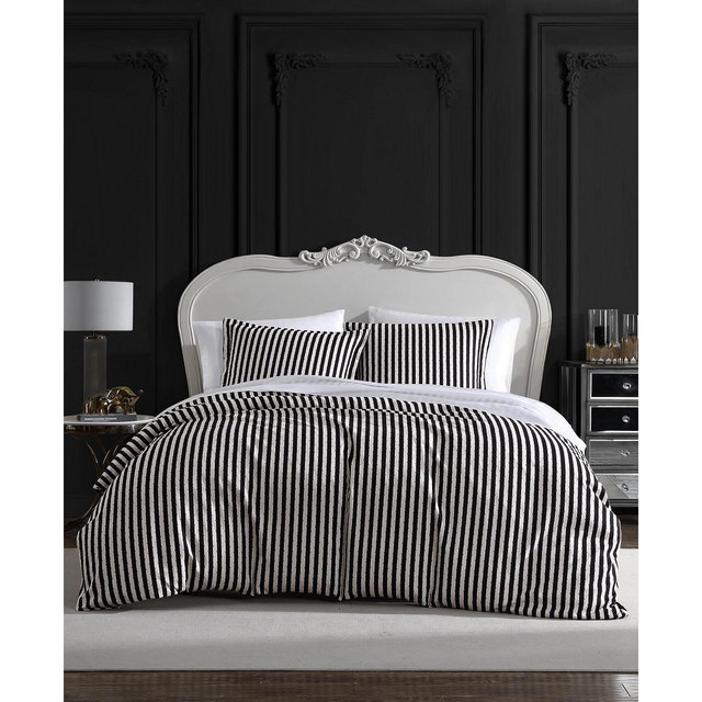 Betsey Johnson Wonderland Stripe 3 Piece Duvet Cover Set, King