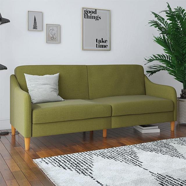 DHP Jasper Coil Futon, Green Linen