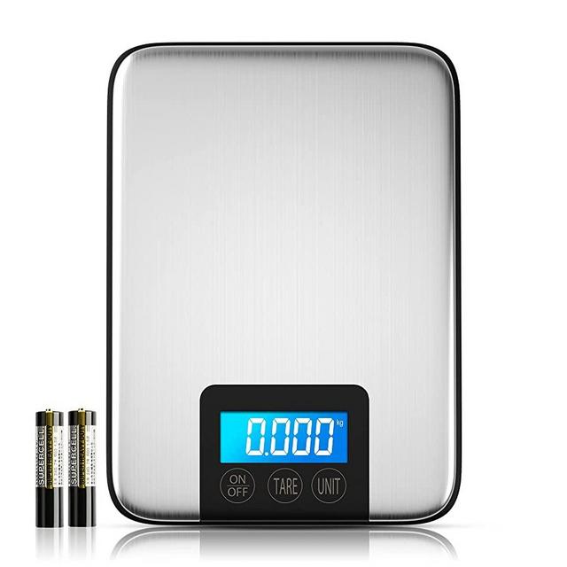 Nicewell 33lbs 15kgs Max Digital Kitchen Scale, Accurate Multifunction Food Weight Scale Grams and Ounces, Clean Modern with Premium Stainless Steel Finish, Includes Batteries