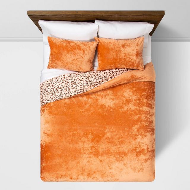 K Rust Reversible Velvet Leopard Print Duvet & Sham Set - Opalhouse™