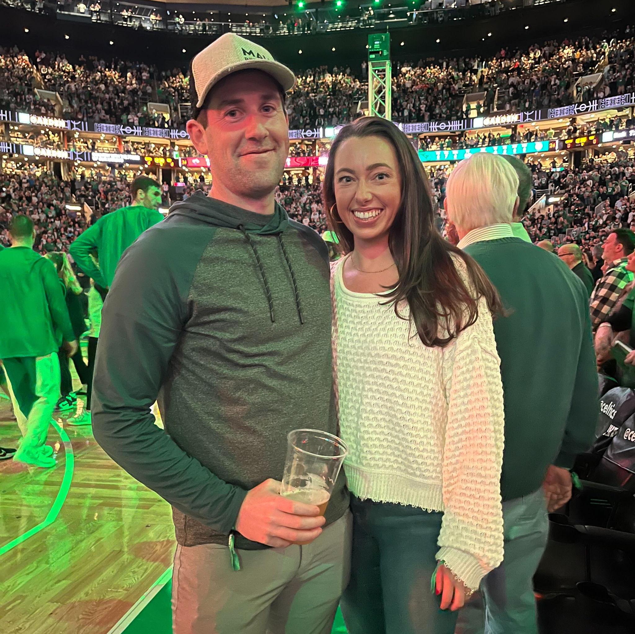 Courtside at the Celtics!