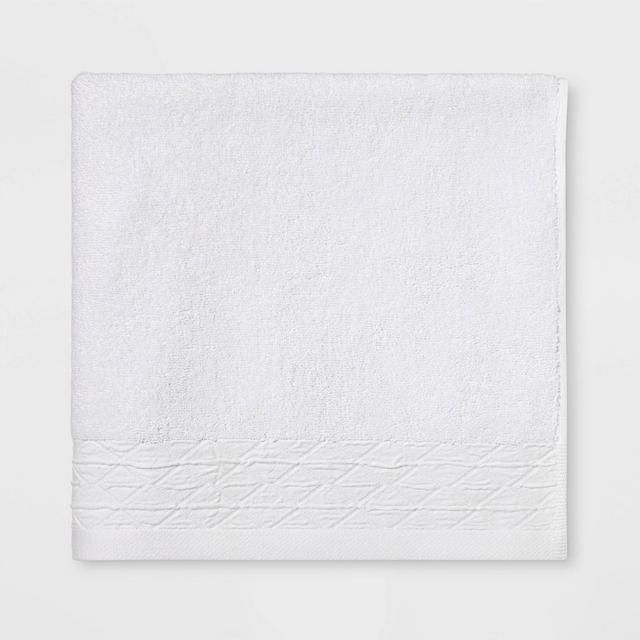 Diamond Band Terry Bath Towel White - Threshold™