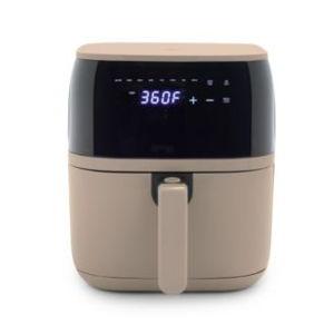 GreenLife Compact Electric Air Fryer Oven, 5.3 QT, PFAS-Free Ceramic Nonstick Drawer, 8 One Touch Digital Display, Easy View Window, Auto Shut-Off Timer, Dishwasher Safe Parts, 1500 Watts, Taupe