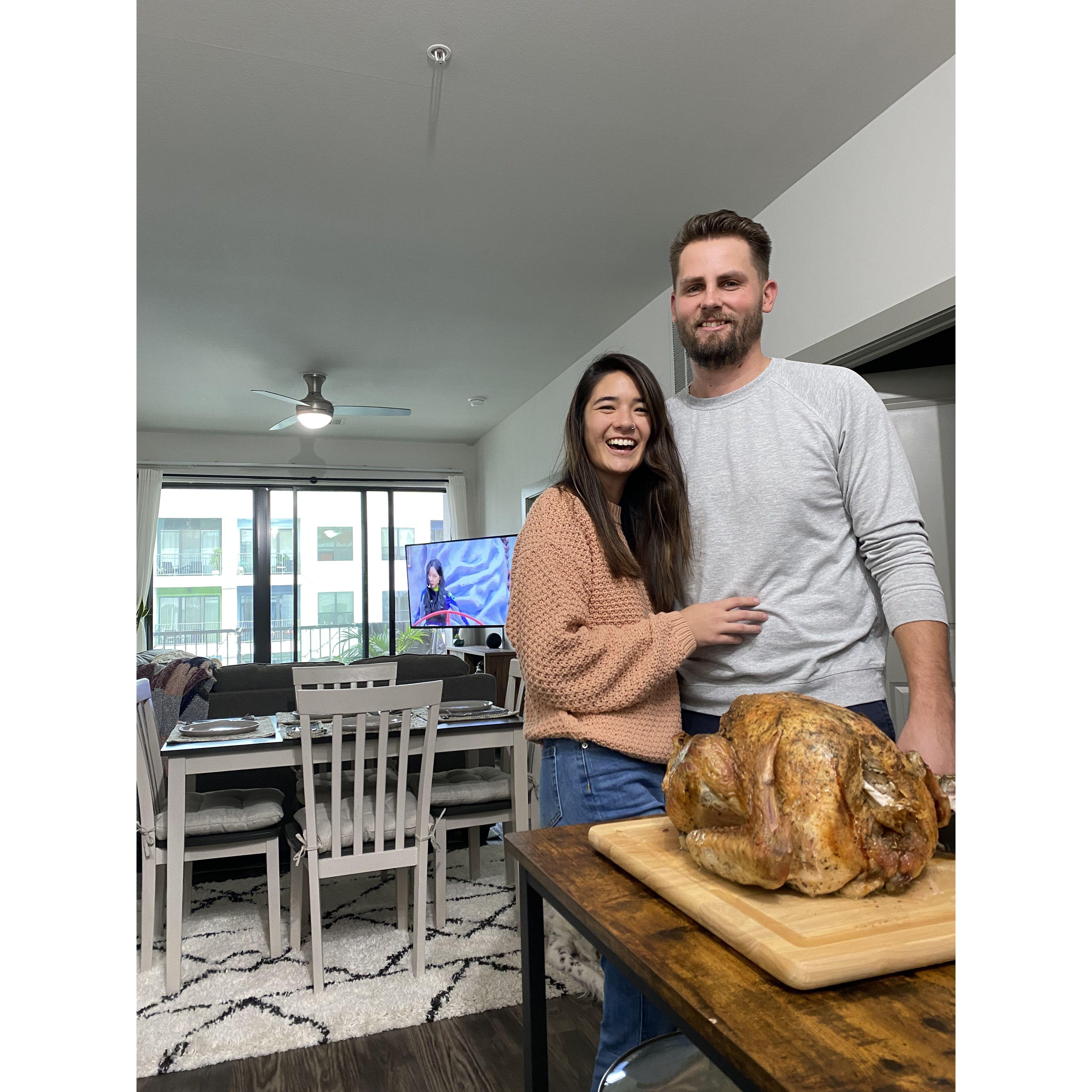 Our first time cooking a Thanksgiving meal together