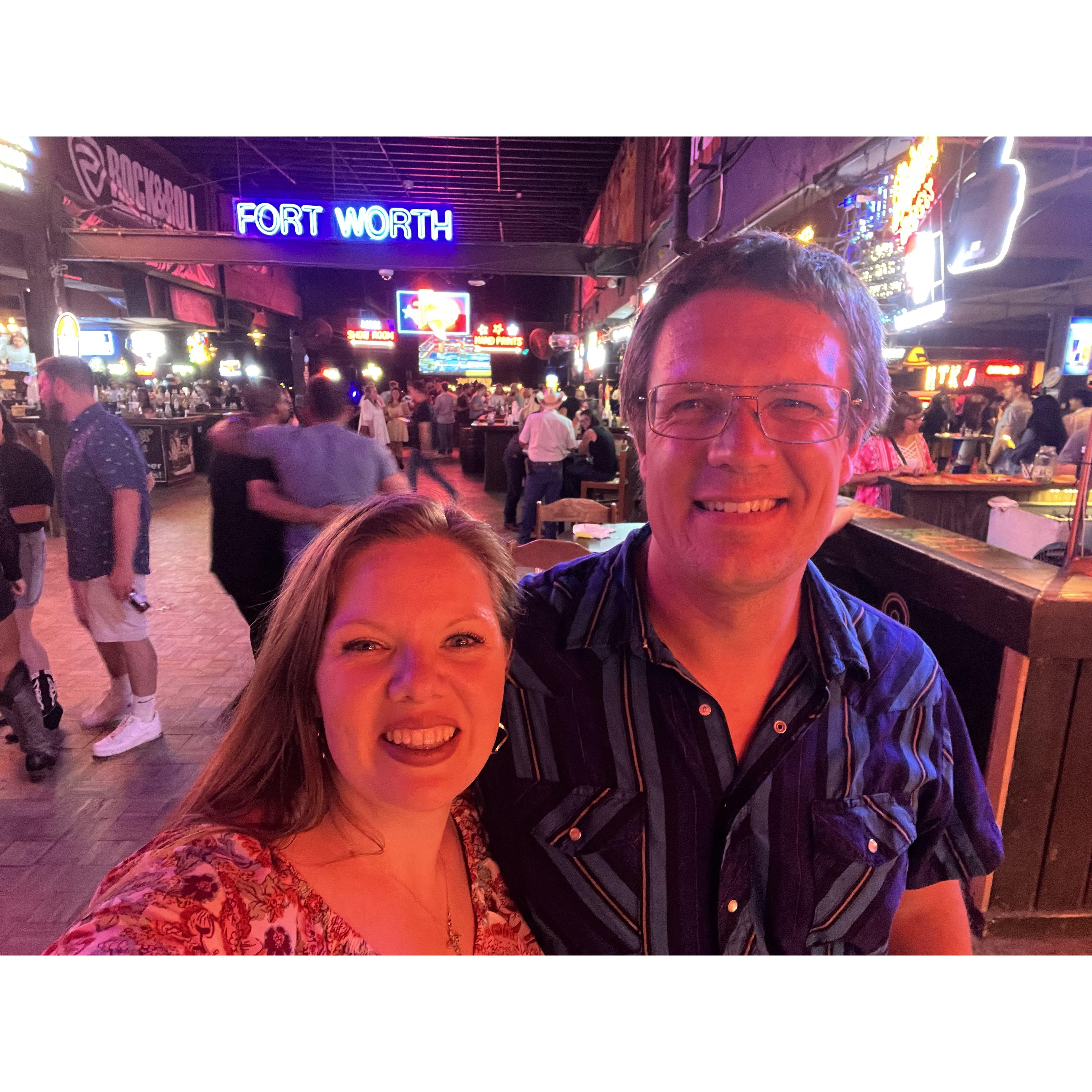 June 2023 - when we finished the weekend Merge class, we went to Billy Bob's in Fort Worth for a night of music and dancing. So much fun!