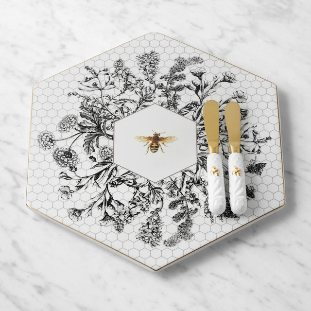 Honeycomb Shaped Cheeseboard and Honeycomb Spreaders
