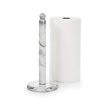 RSVP White Marble Paper Towel Holder