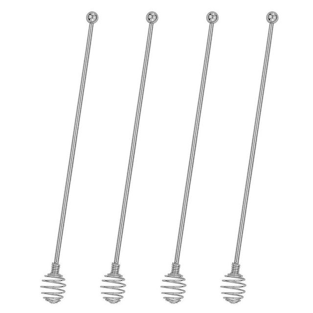 Coffee Stir Sticks,BURLIHOME Stainless Steel Swizzle Sticks 4Pcs Reusable Beverage Stirrers with Honey Shape