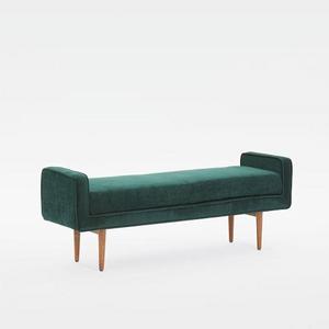 Landry Bench- worn velvet, forest green