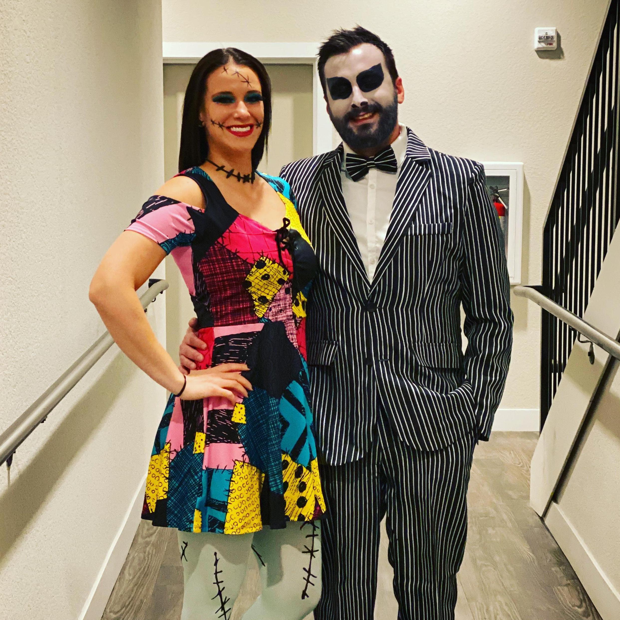 Halloween 2019 as Jack Skellington and Sally!