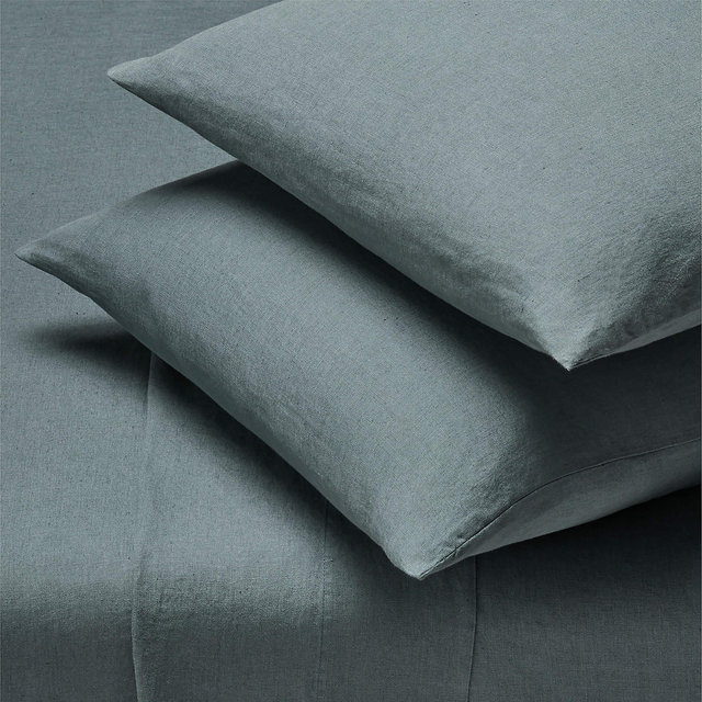 Classic EUROPEAN FLAX-Certified Linen Faded Teal King Sheet Set
