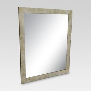 Rectangle Chevron Decorative Wall Mirror Ivory - Threshold™