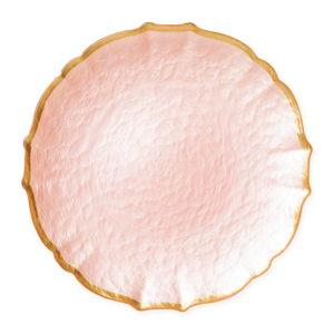 Viva by Vietri Baroque Glass Pink Service Plate/Charger