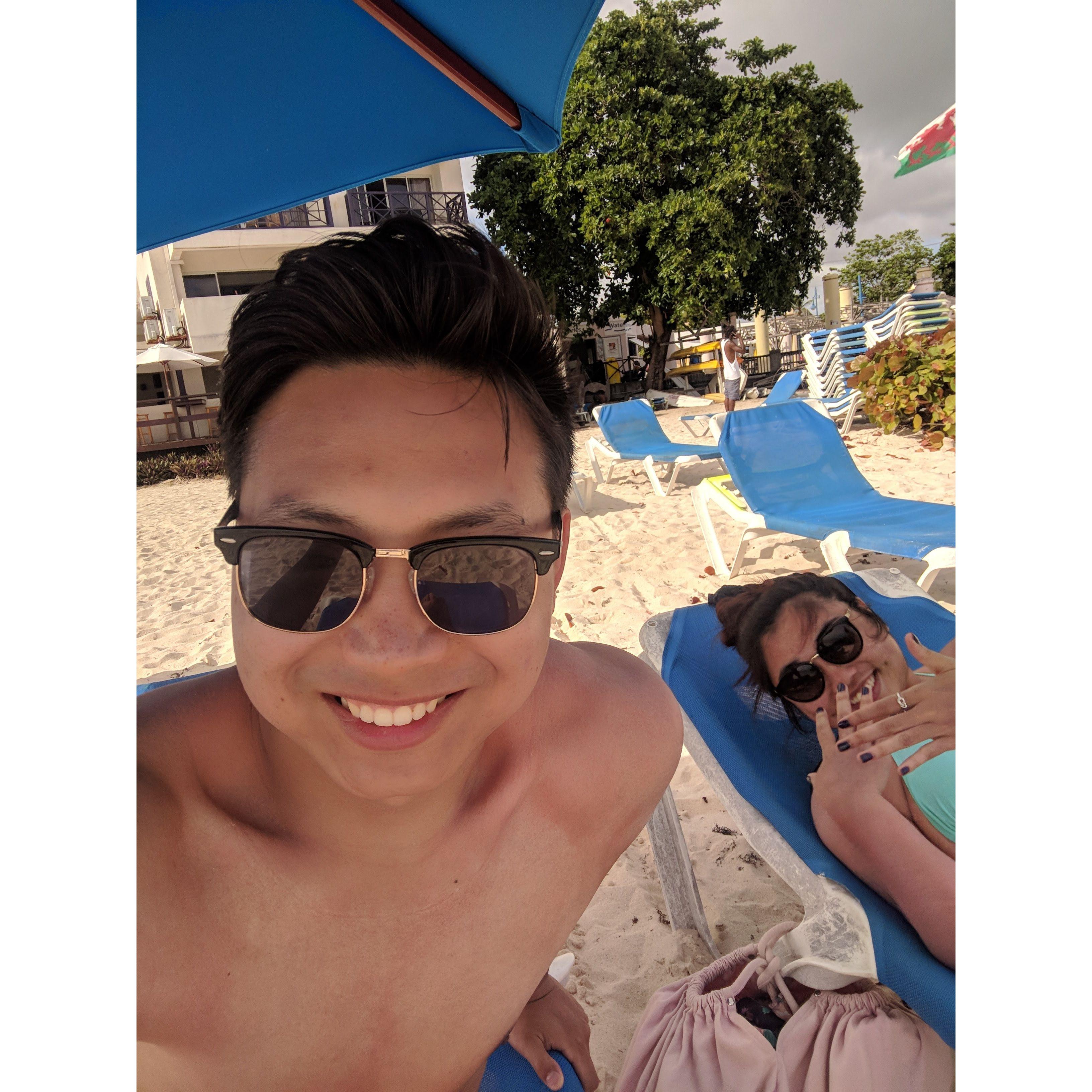 Our first international trip. Fun fact: Gar Jin dove off a swimming pool and scraped a whole mole off his tummy on the last day of our trip. Don't worry, it grew back.