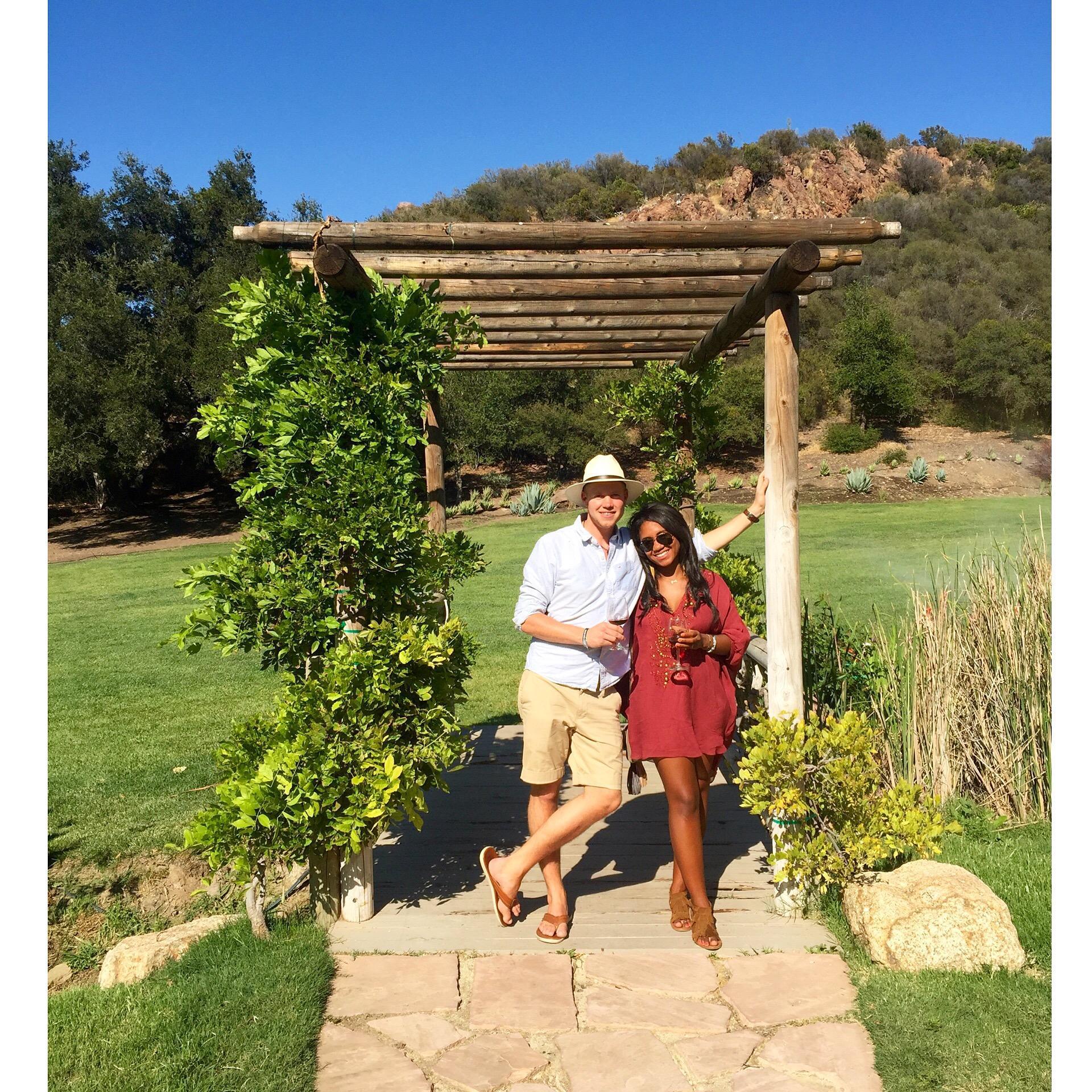 First wine tasting at Malibu Wine Safari for Toby's Birthday, June 2016
