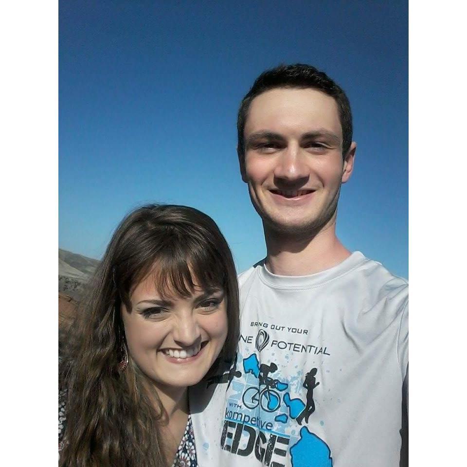 For our very first in-person date, we went up to Red Rocks Amphitheater and took this picture.