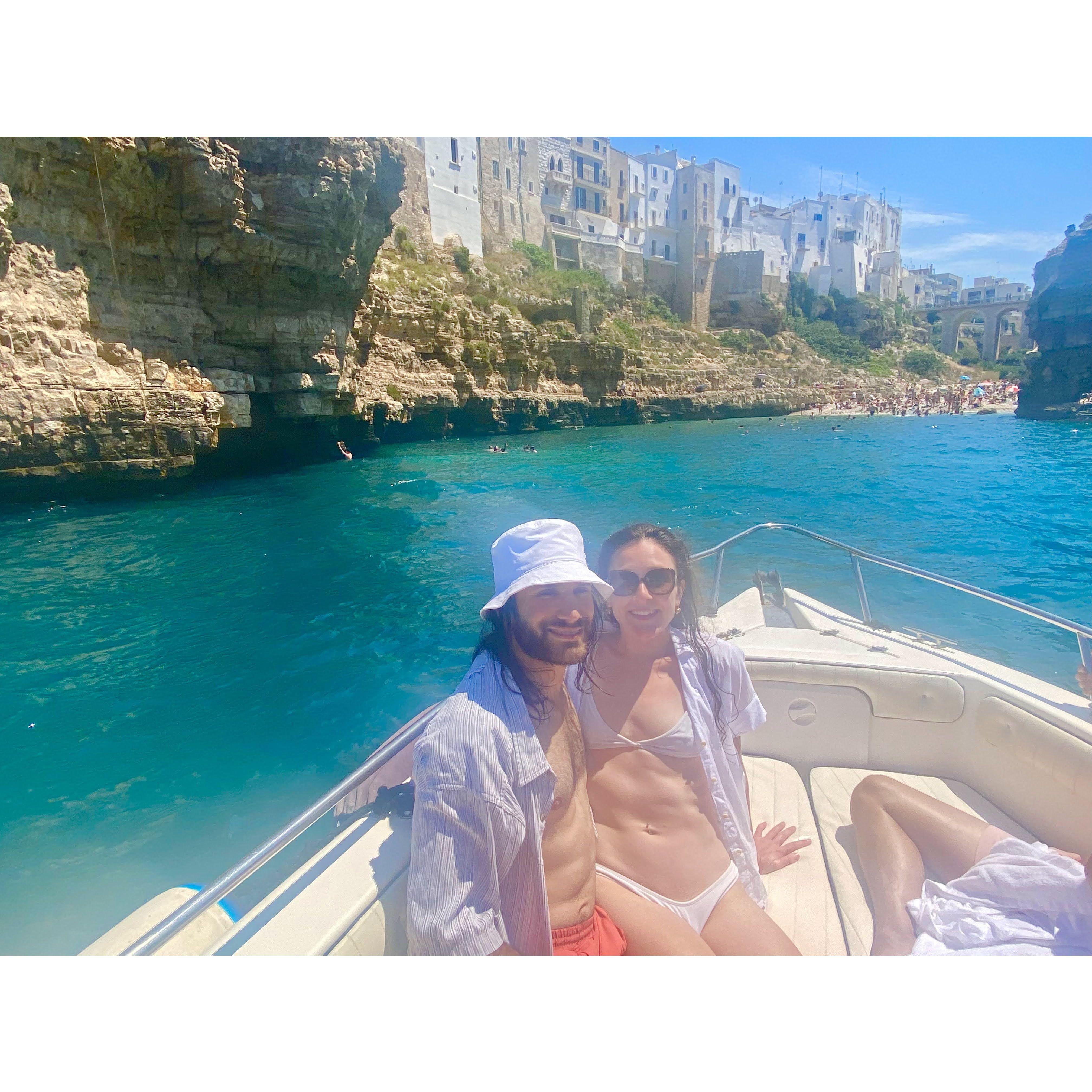 We went on a boat near Bari in Puglia
