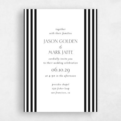 Black Wedding Invitation - Reinette Classic