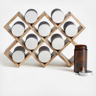 10-Jar Wood Spice Rack