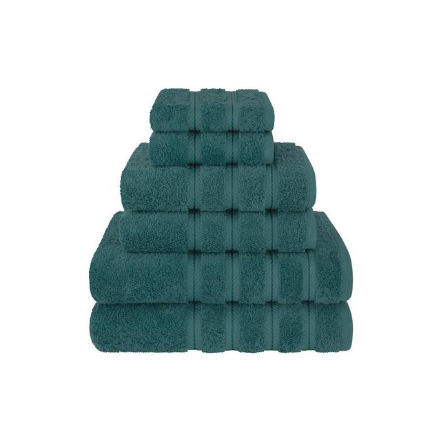 American Soft Linen 6 Piece Towel Set, 100% Cotton Bath Towels for Bathroom, Colonial Blue