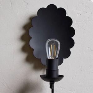 Scallop Sconce, Plug-In - Black Sky