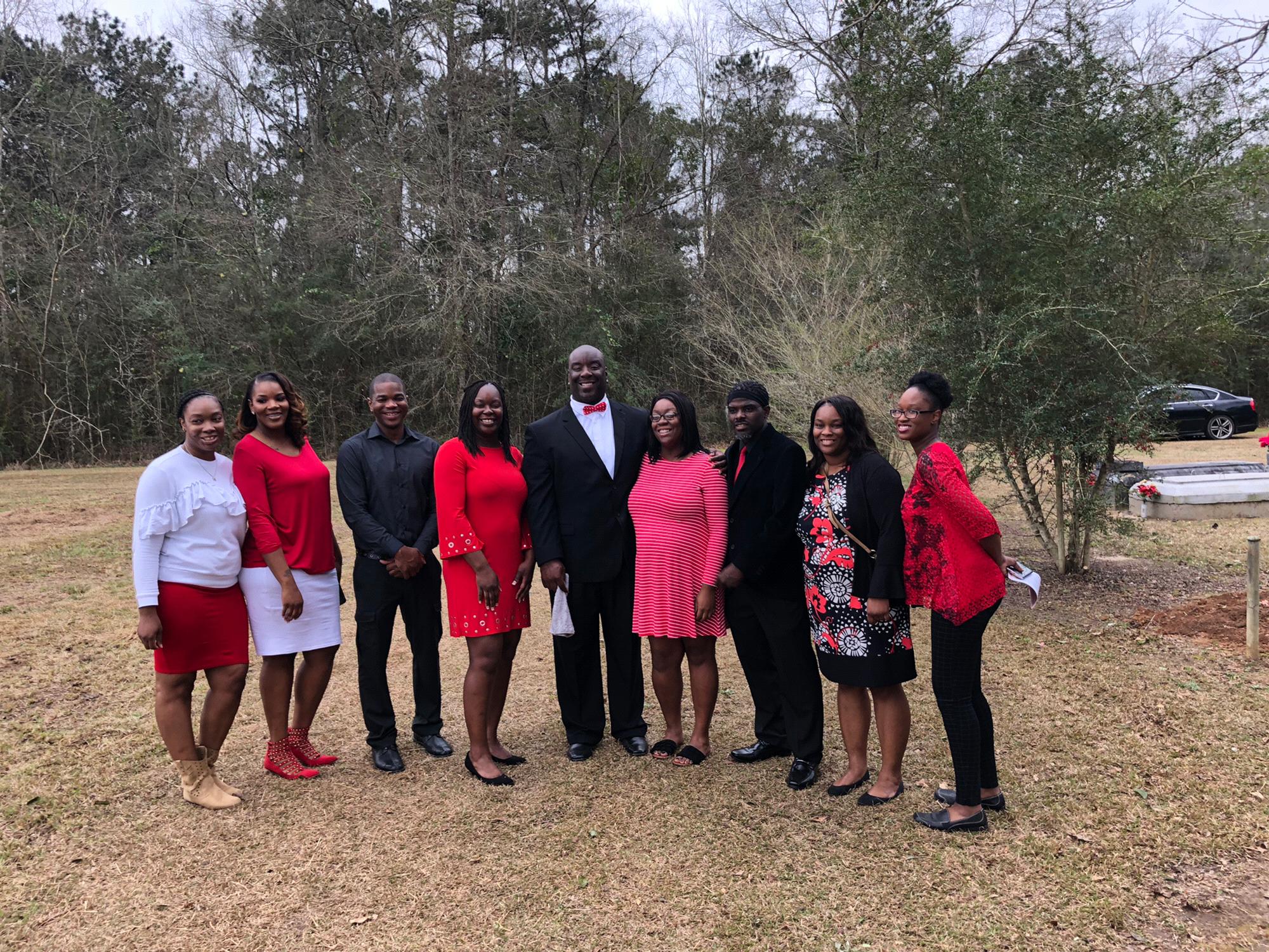Frank Jr. with his siblings and cousins