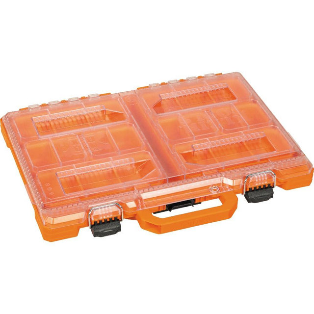 Klein Tools 54807MB MODbox Short Compartment Box, Full-Width Tool Organizer, Small Parts Tool Box with 20 Compartments, 8 Removable Bins for Nuts, Bolts, Screws, Nails