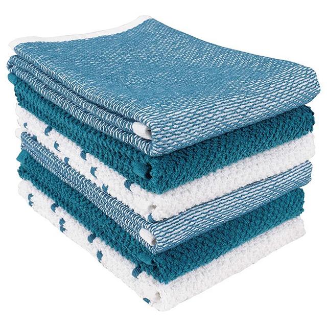 KAF Home Ayesha Curry Mixed Utility Kitchen Towel Set | Set of 6 Mixed Terry Kitchen Towels | Absorbent Kitchen Towels Perfect for Spills, Drying Dishes, Cooking, and Any Household Mess - Dragonfly