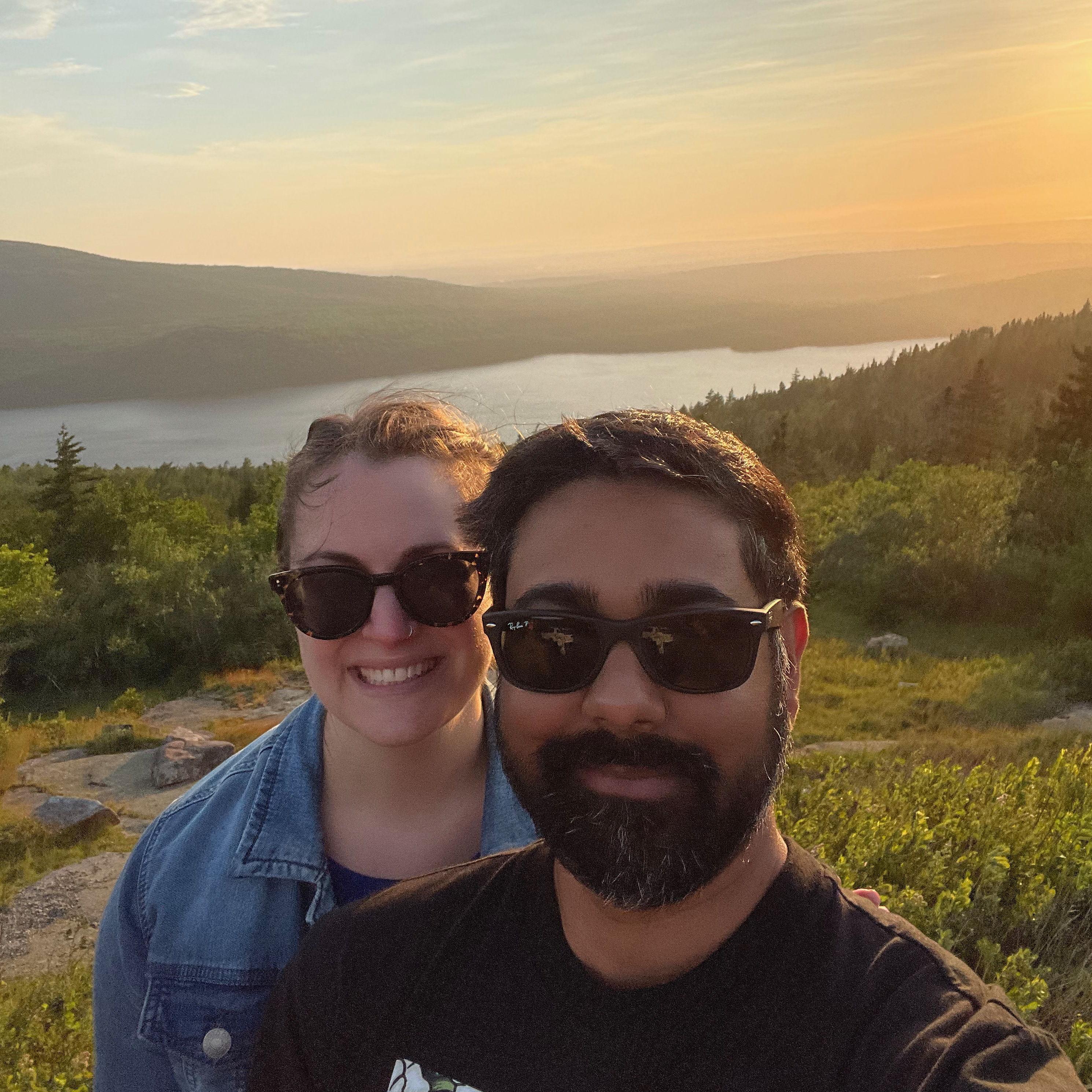 Taking in the views at Acadia National Park in Maine while fighting the strongest wind