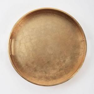 Wood + Lacquer Round Tray, 18", Gold