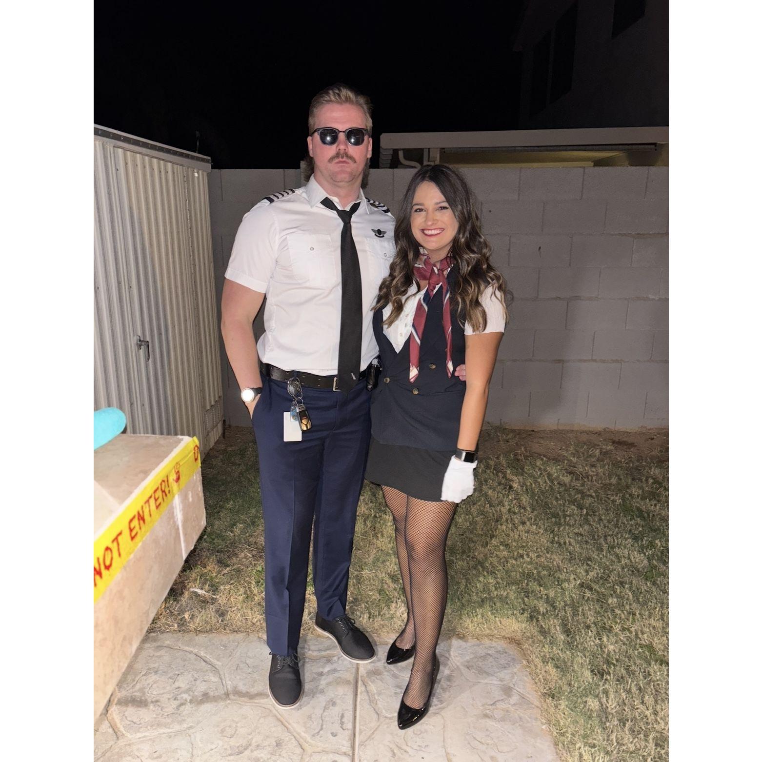 Pilot and fight attendant, halloween 2024