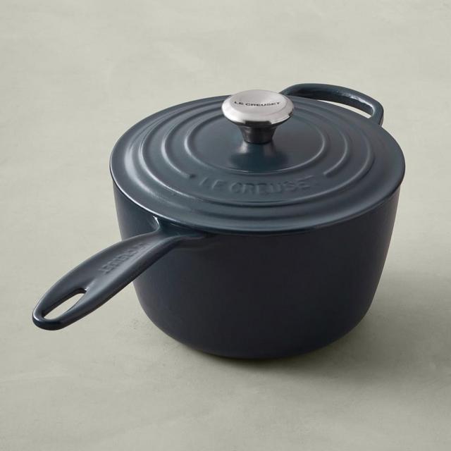 Le Creuset Signature Cast-Iron Saucepan, 2 1/4-Qt., Matte Navy