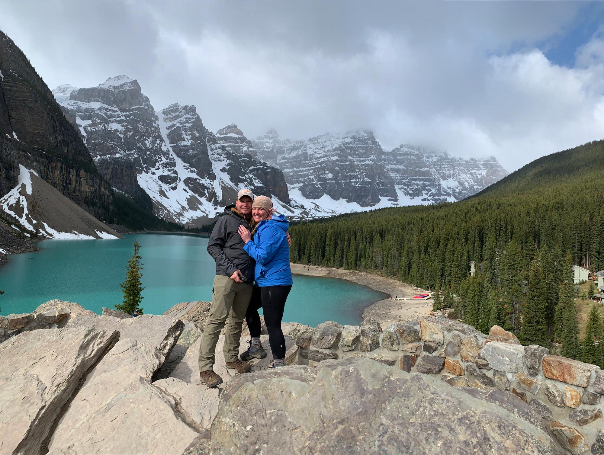 Thankful for the hiker that came upon us, so we got this picture. This was minutes after getting engaged. :)