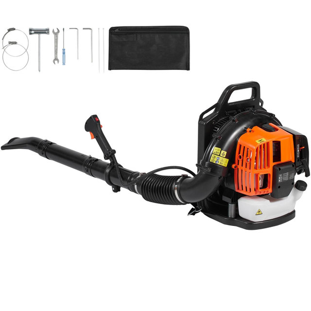 VEVOR Backpack Leaf Blower, 63CC 2-Cycle Gas Leaf Blower with 1.89L Fuel Tank, 1110CFM Air Volume 220MPH Speed, Ideal for Lawn Care