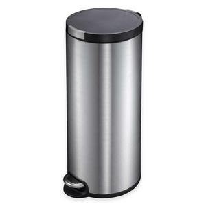 EKO Artistic Stainless Steel Round 30-Liter Soft-Close Step Trash Can