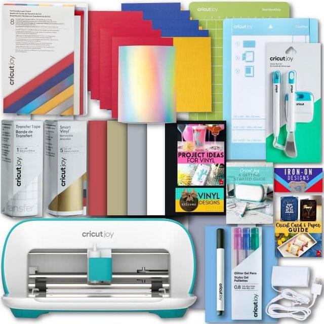 Cricut Joy Machine with Card Kit, Sampler Smart Vinyl Roll, Cutting Mats and Tool Set Bundle - Compact Tool for DIY Craft Projects and Decals, Beginner Craft Cutting Machine with Starting Materials