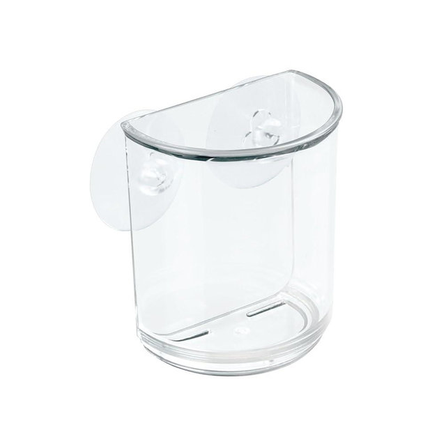 iDesign Plastic Suction Tumbler Cup and Bathroom Organizer for Mirror or Shower Storage – 3" x 2" x 3.5", Clear