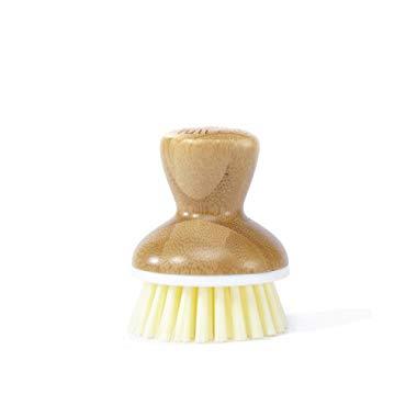 Full Circle Bubble Up Bamboo Dish Brush, Wooden brown
