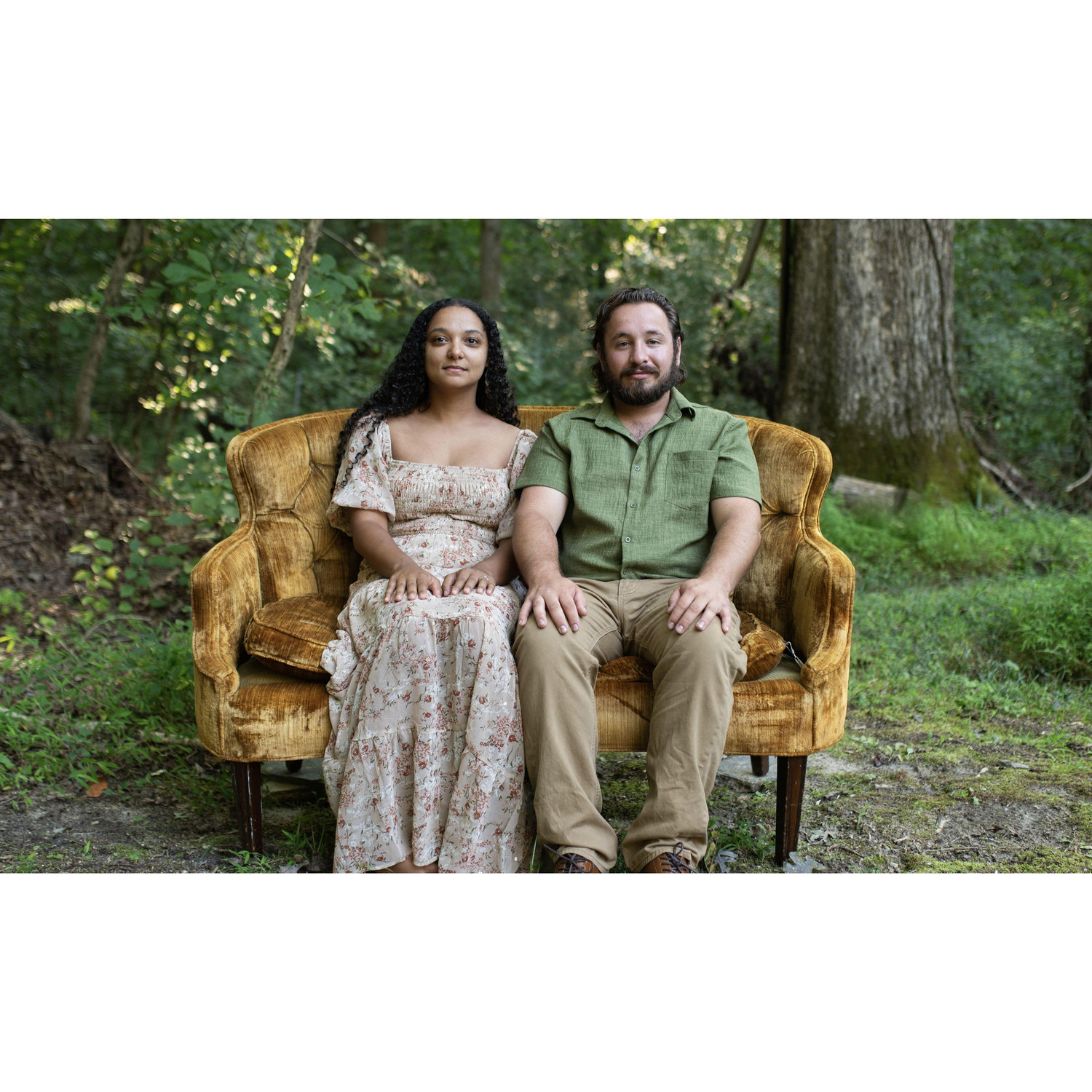 Travis wanted a serious picture referencing the American Gothic painting