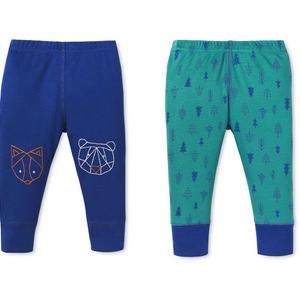 Lamaze Baby Organic 2 Pack Pants, Blue Bear, 9M