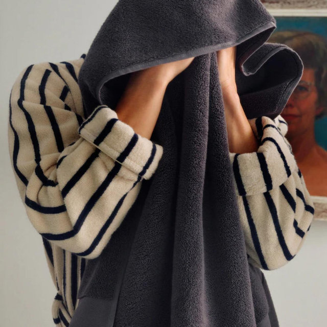 Super-Plush Robe - Striped Abyss, L