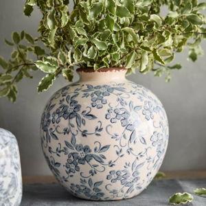 Floral Print Ceramic Vase, Large