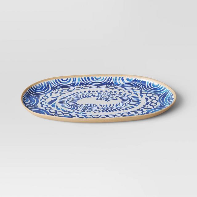 Oval Serving Platter Blue Print - Threshold™