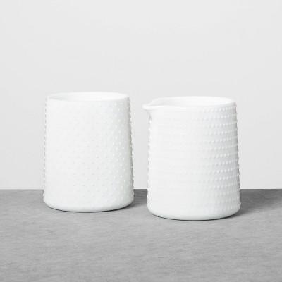 Milkglass Creamer &#38; Sugar Set White - Hearth &#38; Hand&#8482; with Magnolia