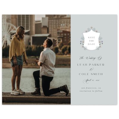 Grey Wedding Digital Save the Date - Valentina Landscape