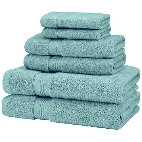 Pinzon 6 Piece Pima Cotton Bath Towel Set - Mineral Green