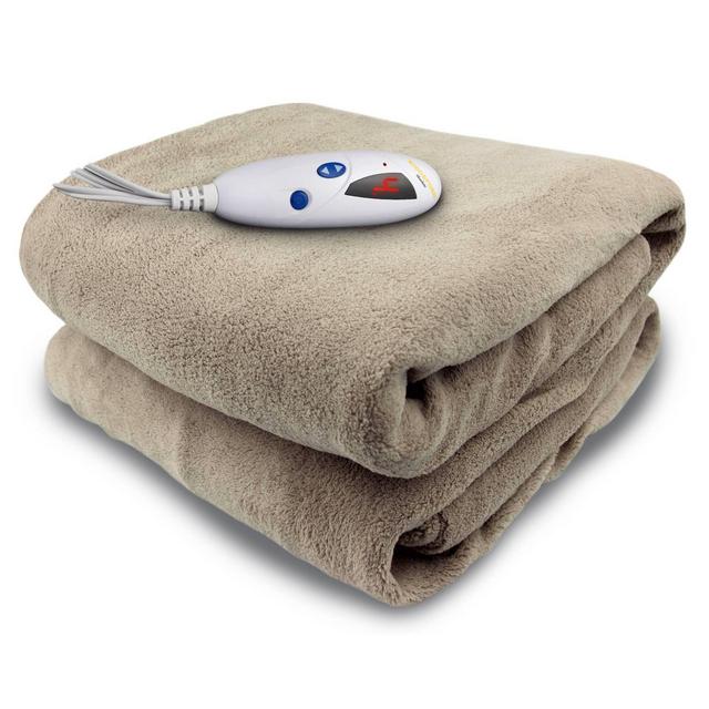 Microplush Electric Throw Blanket Taupe - Biddeford Blankets