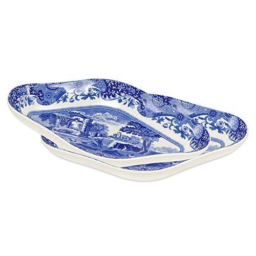 Spode Blue Italian Pickle Dishes - Set of 2